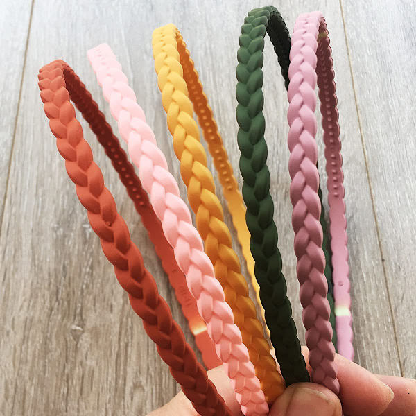 12 stk. 6mm Tynde Pandebånd til Piger Kvinder Plastik Pigtail Style He
