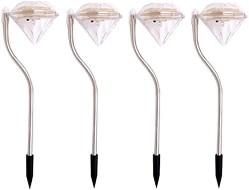 Sæt med 4 Solcellelamper, Farveskiftende Diamantform Udendørs Solcelle