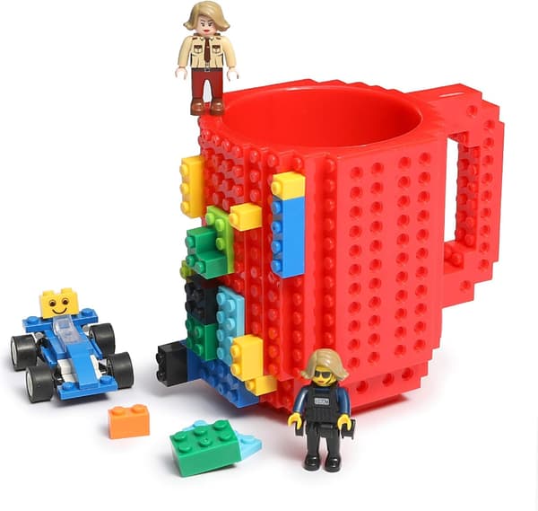 Byggbar Kaffekopp i Lego-Stil, Rolig DIY-Nyhetkopp med Byggstenar