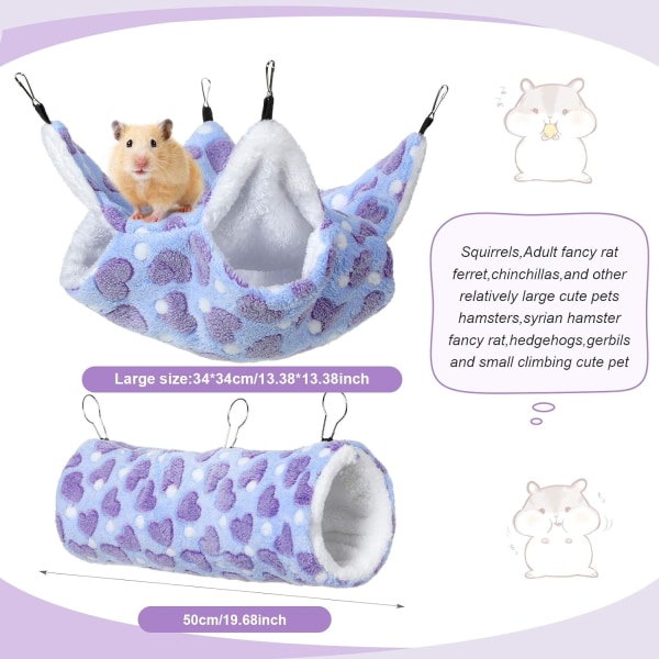 Hammock för råttor, dubbellager, liten djurbur, hamster, DXGHC