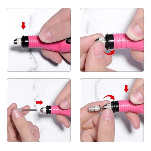 Elektrisk neglefil med 6 bits DXGHC Vit