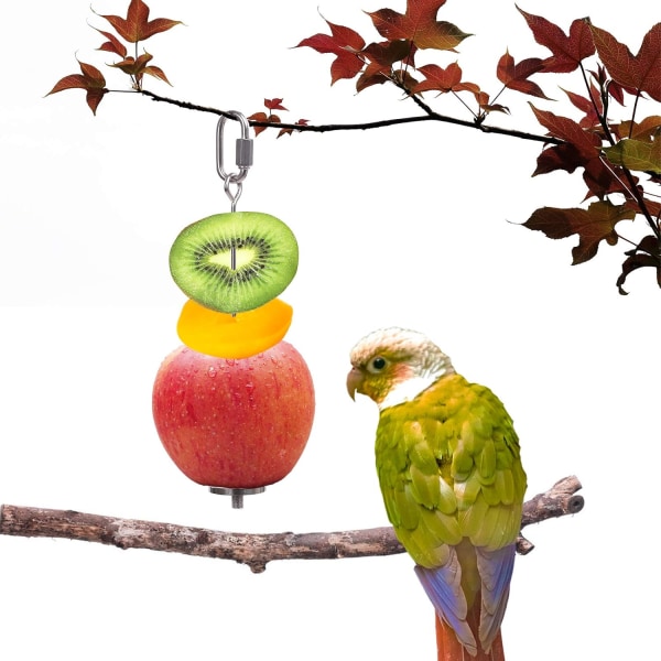 Fuglefoderholder, Fuglemadere, Rustfrit Stål Papegøje Frugt Vege