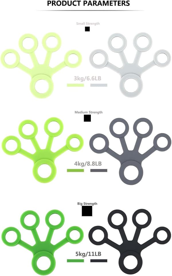 4 stk. Håndstøtter, Silikon Håndledd Finger Trener/Grip Styrke T