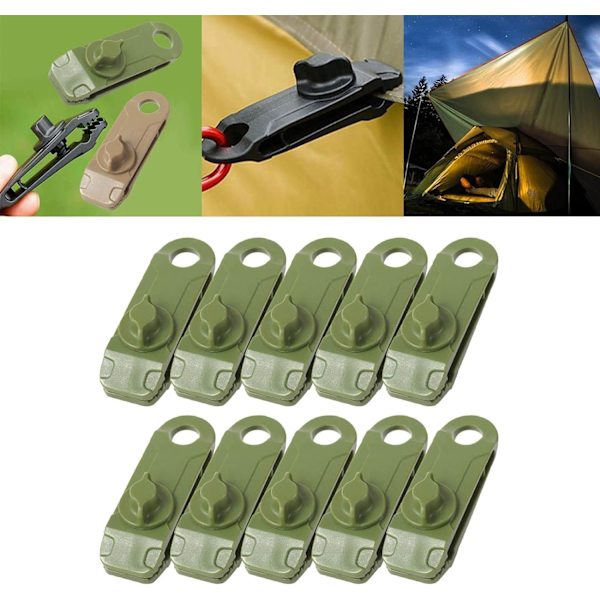 10 stk Multifunksjonelle Campingtelt Plugger Justerbare Nylon Spenne Reu