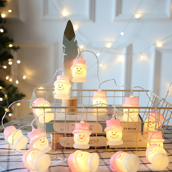3m 20 LED-lampor röd hatt snögubbe (tre modeller med blinkande batterier