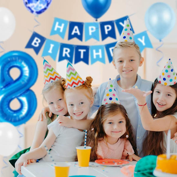 8-årsdag Ballong för Pojke, Blå 8-årsdag Dekoration
