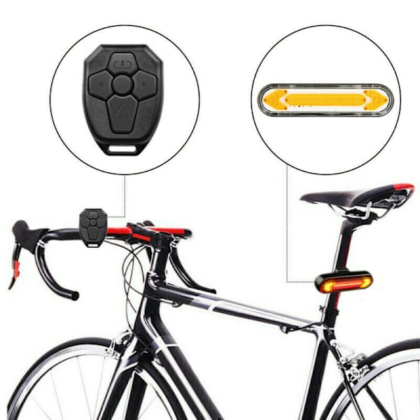 Cykel baglygte LED trådløs fjernbetjening styrelys Mou