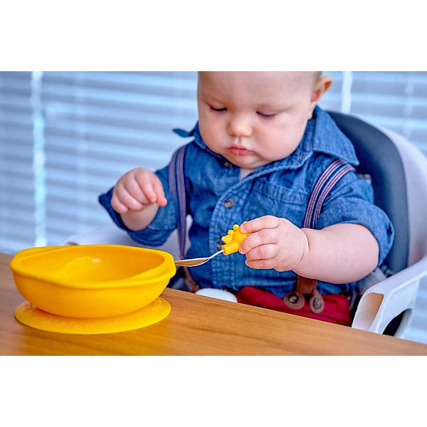 2 stk. Småbarnsgaffel og skje sett, håndflategrep for baby, BPA-fri trening