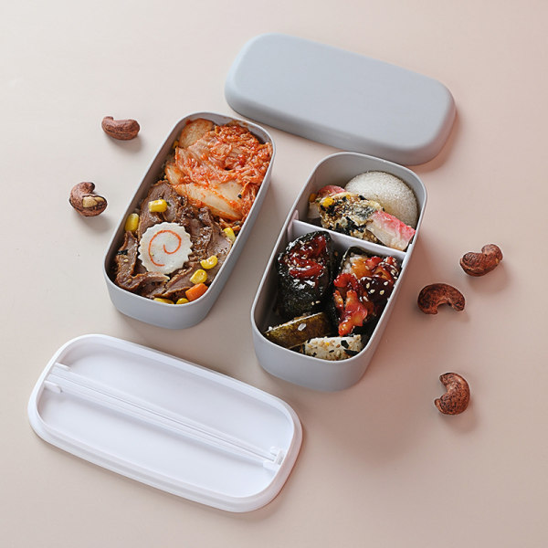 Vit，Lunchbox med stor kapacitet för vuxna - Bento - Läcksäker BPA
