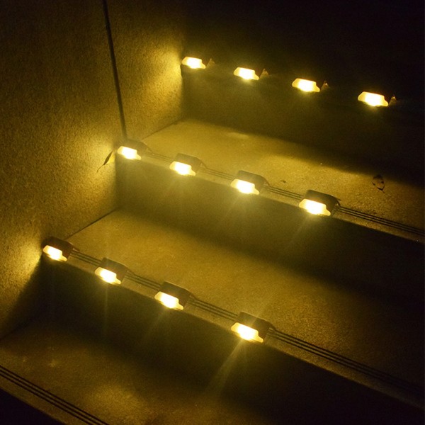 4-pack Sol-drivna Däcklampor, Trappstegslampor Vattentäta LED-lampor