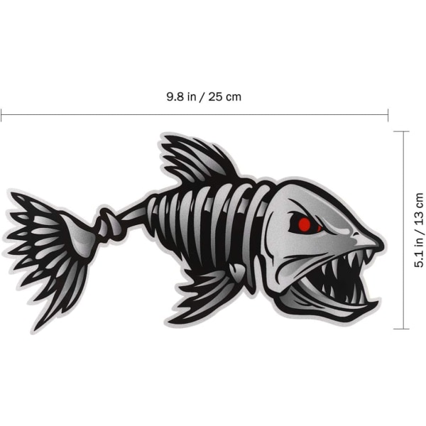 2st 10x5inch Skeleton Fish Dekaler Sticker Vinyl Auto Decal Stick