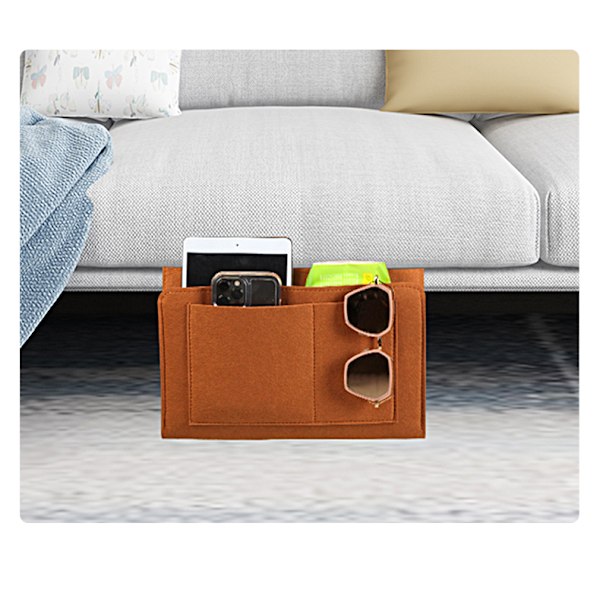 Sengside Felt Opbevaringspose Med Lommer Seng Sofa Skrivebord Hængende Organiser