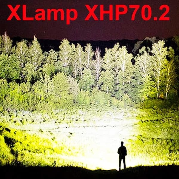 Super Tehokas LED-Taskulamppu, 90000 Lumenia Latautuva Taskulamppu XHP70 S