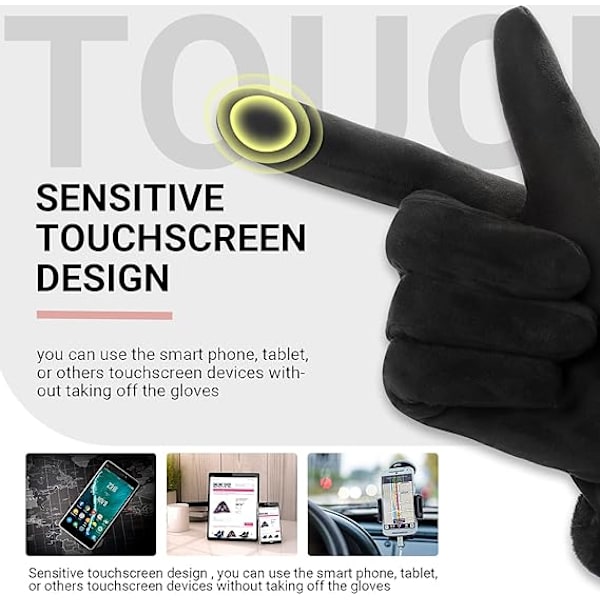 3 Par Varme Vinter-Touchscreen Handsker til Kvinder med Fleeceforing  DXGHC