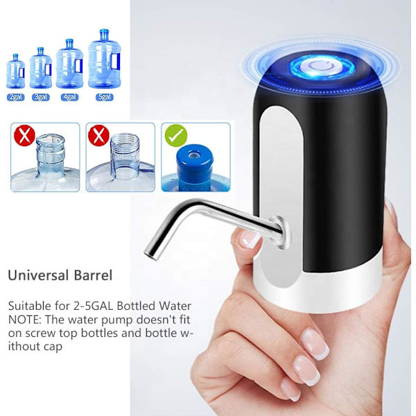 5 Gallons Vannflaskedispenser, USB-lading Vannflaskepumpe