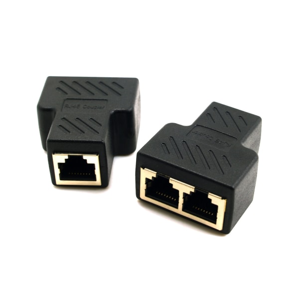 CAT6 RJ45 netværks-T-hoved netværkskabelsforlænger en til to sp