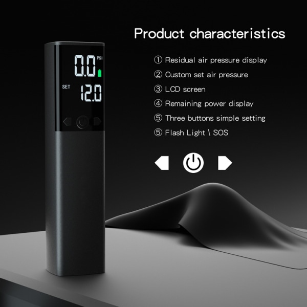 Intelligent digital display luftpumpe, bærbar mini luftpumpe DXGHC