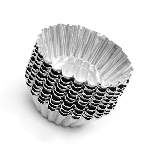 100 stk Æggekage Aluminium Cupcake Kage Cookie Form Foring Form Tin