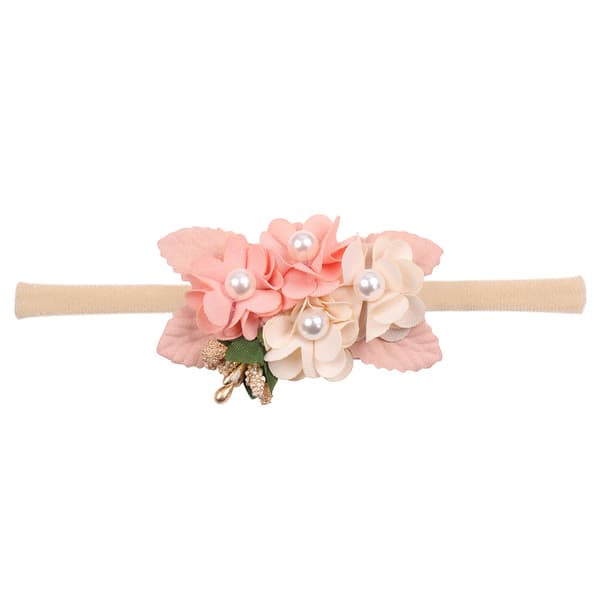 Babyjente Blomst Nylon Blomst Hodebånd - Elastisk Hårbånd Håndlaget