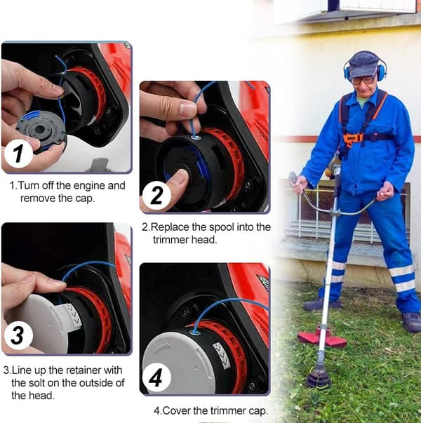 4 stk. Universal Brush Cutter Line Spole Nylon Trimmer Udskiftning