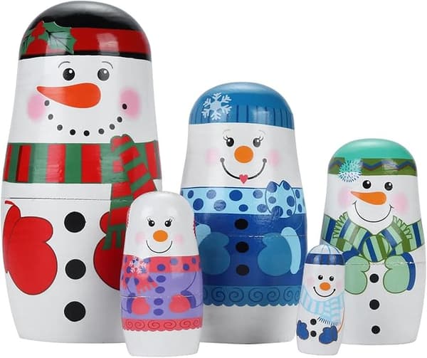 5 st. Ryska Nesting Dolls Handgjorda Trämänniskor Set för
