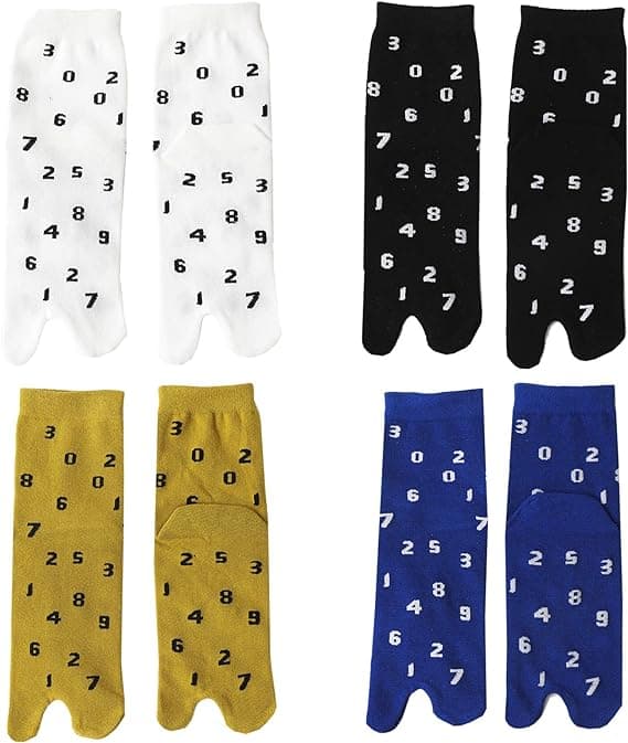 Flip-Flop Sokker Split Toe Tabi Sokker Ninja Geta Sokker 4-Par Pakke