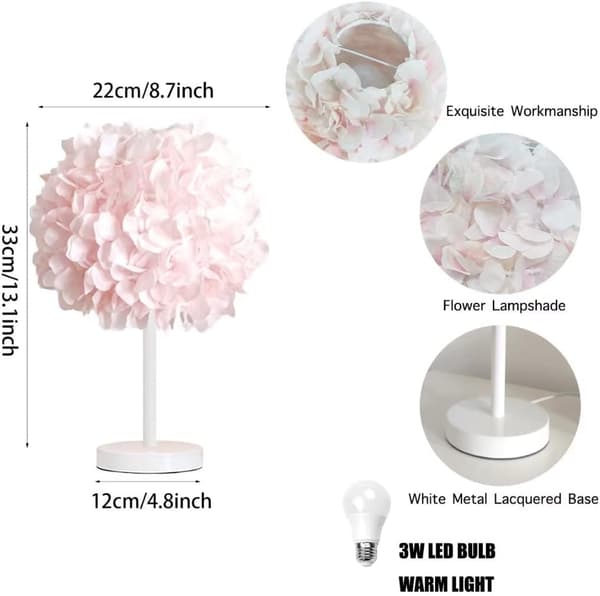 Pink silkeblomst natlampe sengelampe moderne mode fe