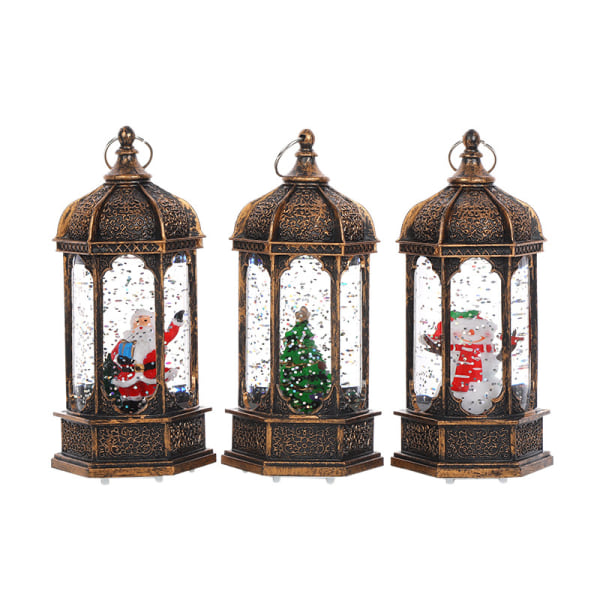 3 stk. juleheksagonvindlampe for innendørs vanninjeksjon