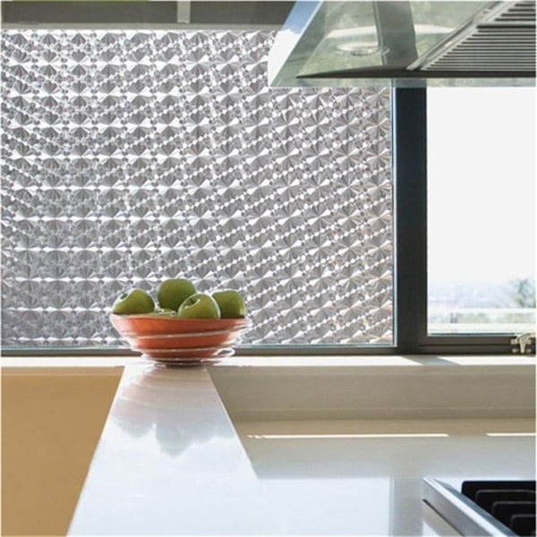 45 * 200cm laserimitation diamant effekt elektrostatisk klæbemiddel
