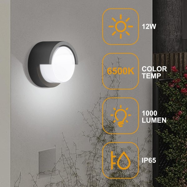 LED Modern inomhusvägglampa, mattsvart 1-ljus vägglampor Li