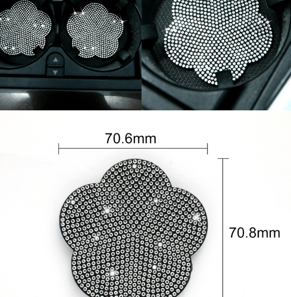 2 stycken universella bilmonterade diamantinfattade vattenkoppskuddar