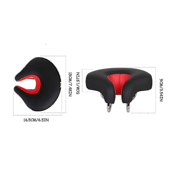 Pyörän satula ilman nenää Pyörän satula Maastopyörä Paksuuntunut Super Soft Cushio(Musta ja keltainen)