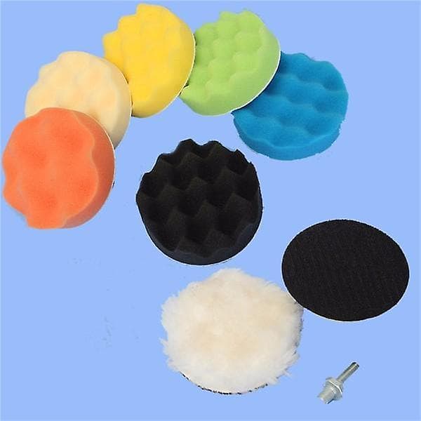 7\" 12-pack bilpolerings- och vaxsvampar, poleringshjulssats