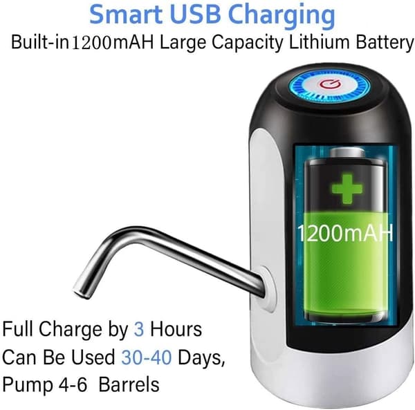 1 Kpl Musta 2.0 5 Gallonan Vedenpullopumppu USB Latautuva Aut