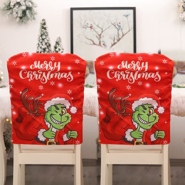 2 stycken juldekoration Grinch juldocka stolsöverdrag