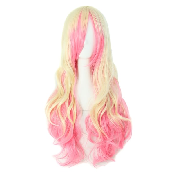 28" Wavy Lolita Cosplay Wig Party Pyk (Pink/Beige)