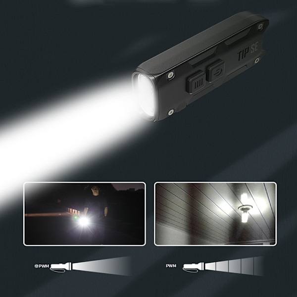 Minificklampa - 700 Lumen LED - Uppladdningsbar USB-C - Nyckelring