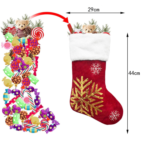 Julstrumpor, 2 st julstrumpor, säckväv med stor