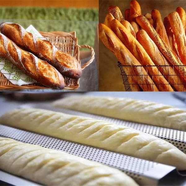 Trompet, Svart, Ikke-Klistrende Perforert Baguetteform for Fransk Brød