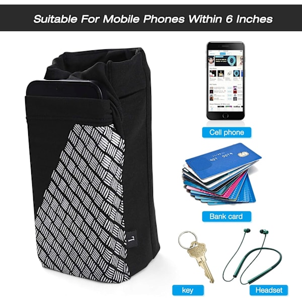 (Svart) 12,5 cm Armband för Smartphone, Universal Sportarmband, S