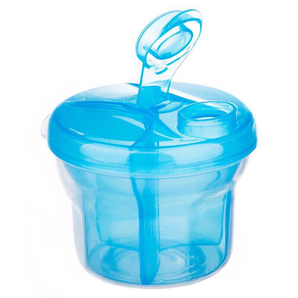 Blå mælkepulverdispenser
