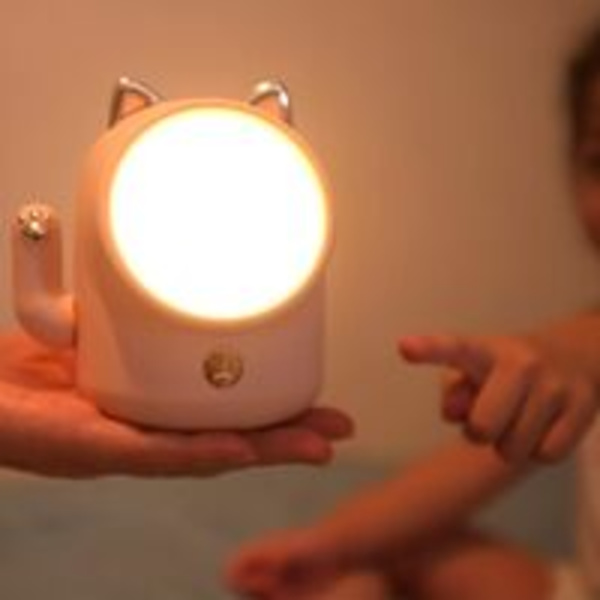 Heldig Kat LED Natlampe Genopladelig USB til Soveværelse, 1