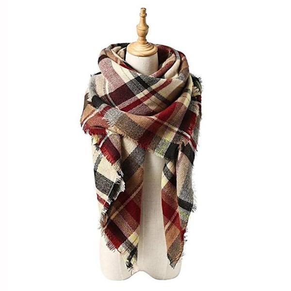 Imitation Cashmere Rutiga Sjal med Fransar - Modeaccessoar för Hösten