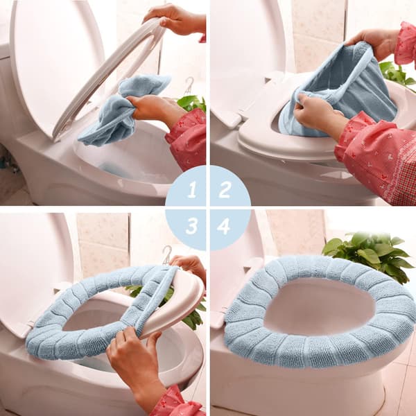 2 Pak Toiletbræt Dæksler, Bløde, Varme og Strækbare, Bløde og Fluffy