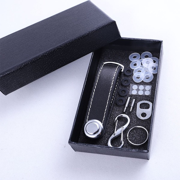 flintronic® lädernyckelring - Nyckelring för män - Avtagbar nyckelring