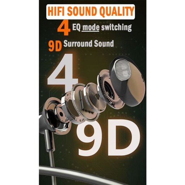 Bluetooth-headset, [Kraftfullt] 35 timmars Bluetooth 5.3 In-Ear Hörlurar