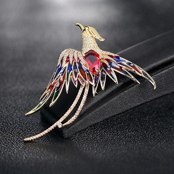 Djuranimalbrosch, klädaccessoar i legering, modediamant, droppande DXGHC