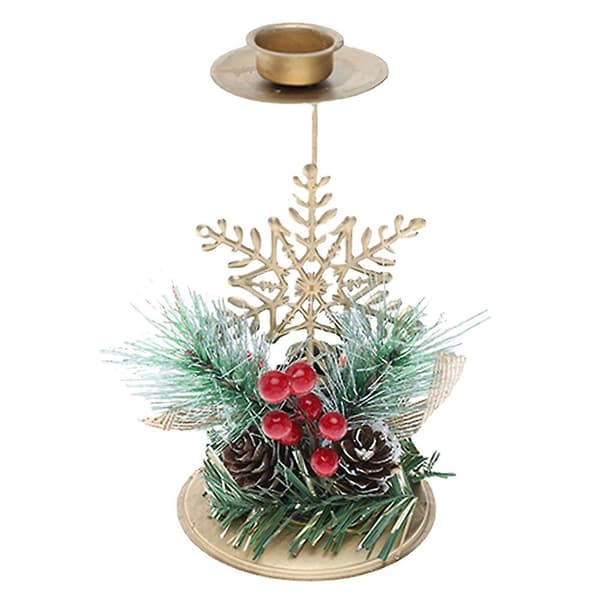 15CM Julguld Järn Ljusstake Julbord Dekoration