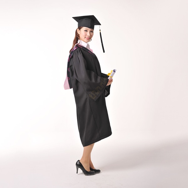 Svart 2022 examen klänning och tofs doktorsuppsättningar Bachelor Cloa