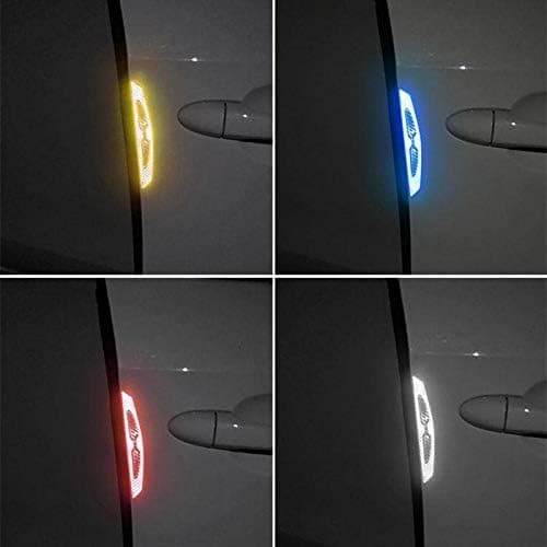 4 st 3D Super Silver Reflekterande Dekaler Svart Äkta Kolfiber